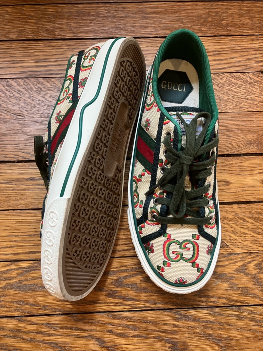 Women Gucci 100 Tennis 1977 Sneaker ‘Beige’ 677648-UMB30-9662 - Picture 5 of 7
